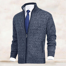Load image into Gallery viewer, Men's Fashion Solid Color Stand Collar Cardigan Sweater Knit Jacket