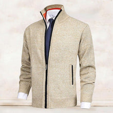 Load image into Gallery viewer, Men's Fashion Solid Color Stand Collar Cardigan Sweater Knit Jacket