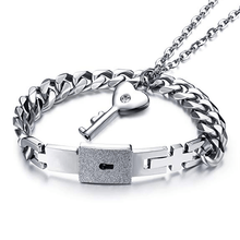 Load image into Gallery viewer, Heart Lock Bracelet & Necklace