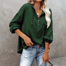 Load image into Gallery viewer, V-Neck Long Sleeve Loose Sports Hoodie