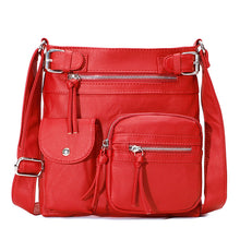 Load image into Gallery viewer, Multi-Pocket Soft PU Crossbody Bag