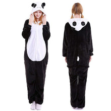 Load image into Gallery viewer, Animal cartoon warm hooded pajamas onesie