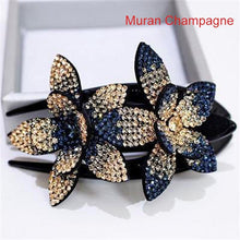 Load image into Gallery viewer, Rhinestone Double Flower Hair Clip