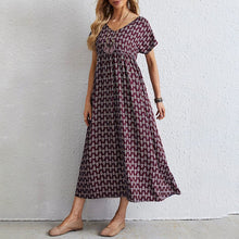 Load image into Gallery viewer, Short Sleeve V Neck Dress