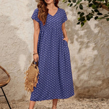 Load image into Gallery viewer, Short Sleeve V Neck Dress