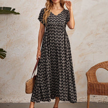 Load image into Gallery viewer, Short Sleeve V Neck Dress