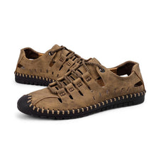 Load image into Gallery viewer, Men's Stitching Microfiber Leather Hollow Out Casual Sandals