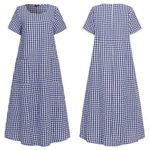 Load image into Gallery viewer, Short-Sleeved Plaid Dress