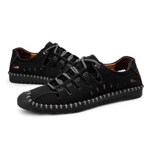 Load image into Gallery viewer, Men's Stitching Microfiber Leather Hollow Out Casual Sandals