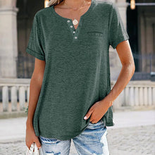 Load image into Gallery viewer, Fashion Solid Color Pocket Short Sleeve T-Shirt