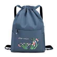 Load image into Gallery viewer, Embroidered Backpack with Drawstring