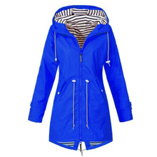 Load image into Gallery viewer, Long waterproof hooded jacket