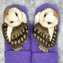 Load image into Gallery viewer, Hand Knitted Nordic Mittens With Owls