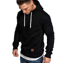 Load image into Gallery viewer, Loose Plain Lace Up Pullover Men's Hoodie with Pocket