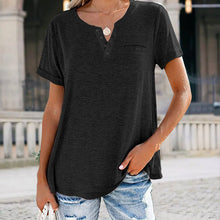 Load image into Gallery viewer, Fashion Solid Color Pocket Short Sleeve T-Shirt