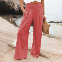 Load image into Gallery viewer, Casual Wide Leg Cotton and Linen Loose Trousers