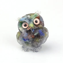 Load image into Gallery viewer, Natural Crystal Gravel Epoxy Owl Ornament