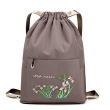 Load image into Gallery viewer, Embroidered Backpack with Drawstring