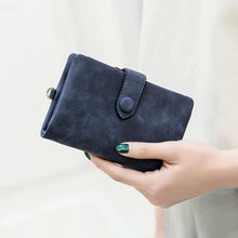 Load image into Gallery viewer, Small Trifold Wallet for Women, Purse with Wrist Strap & Card Slot