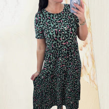 Load image into Gallery viewer, Leopard Print Tiered Midi Dress