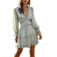 Load image into Gallery viewer, V-neck Floral Chiffon Bohemian Dress