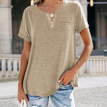 Load image into Gallery viewer, Fashion Solid Color Pocket Short Sleeve T-Shirt
