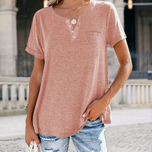 Load image into Gallery viewer, Fashion Solid Color Pocket Short Sleeve T-Shirt