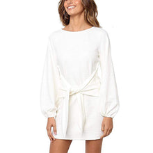 Load image into Gallery viewer, Women's Elegant Knitted Bodycon Tie Waist Sweater Pencil Dress