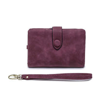 Load image into Gallery viewer, Small Trifold Wallet for Women, Purse with Wrist Strap & Card Slot