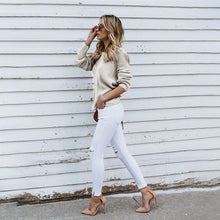 Load image into Gallery viewer, Women's Casual Cross Backless Long Batwing Sleeve Sweater