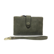 Load image into Gallery viewer, Small Trifold Wallet for Women, Purse with Wrist Strap & Card Slot