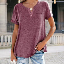 Load image into Gallery viewer, Fashion Solid Color Pocket Short Sleeve T-Shirt