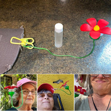 Load image into Gallery viewer, Hat Clip Hummingbird Feeder