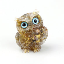 Load image into Gallery viewer, Natural Crystal Gravel Epoxy Owl Ornament