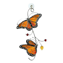 Load image into Gallery viewer, Stained Monarch Butterfly Glass Window Decor
