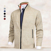 Load image into Gallery viewer, Men's Fashion Solid Color Stand Collar Cardigan Sweater Knit Jacket