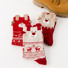 Load image into Gallery viewer, Christmas Cartoon Jacquard Cotton Women's Socks, 3 Sets