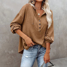 Load image into Gallery viewer, V-Neck Long Sleeve Loose Sports Hoodie