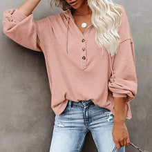 Load image into Gallery viewer, V-Neck Long Sleeve Loose Sports Hoodie