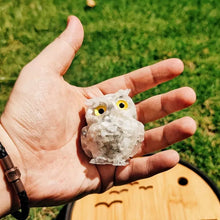 Load image into Gallery viewer, Natural Crystal Gravel Epoxy Owl Ornament