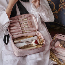 Load image into Gallery viewer, Sac cosmétique en velours de grande capacité