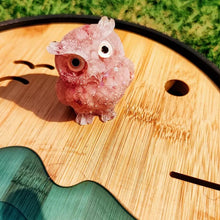 Load image into Gallery viewer, Natural Crystal Gravel Epoxy Owl Ornament