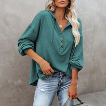 Load image into Gallery viewer, V-Neck Long Sleeve Loose Sports Hoodie