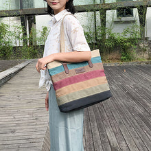 Load image into Gallery viewer, Contrast Stripe Tote Bag