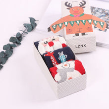 Load image into Gallery viewer, Christmas Cartoon Jacquard Cotton Women's Socks, 3 Sets