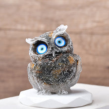 Load image into Gallery viewer, Natural Crystal Gravel Epoxy Owl Ornament