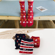 Load image into Gallery viewer, Christmas Cartoon Jacquard Cotton Women's Socks, 3 Sets