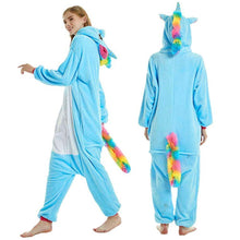 Load image into Gallery viewer, Animal cartoon warm hooded pajamas onesie