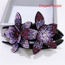 Load image into Gallery viewer, Rhinestone Double Flower Hair Clip