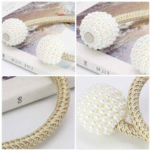 Load image into Gallery viewer, Hirundo Pearl Curtain Tiebacks with Strong Magnetic Clips, 2 pcs